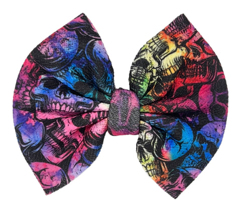 Neon Skulls 5” Hair Bow